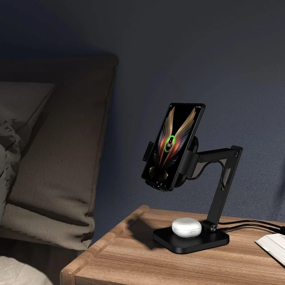 2 in 1 Tablet & iPad Charging Stand Black Desktop Holder Dock